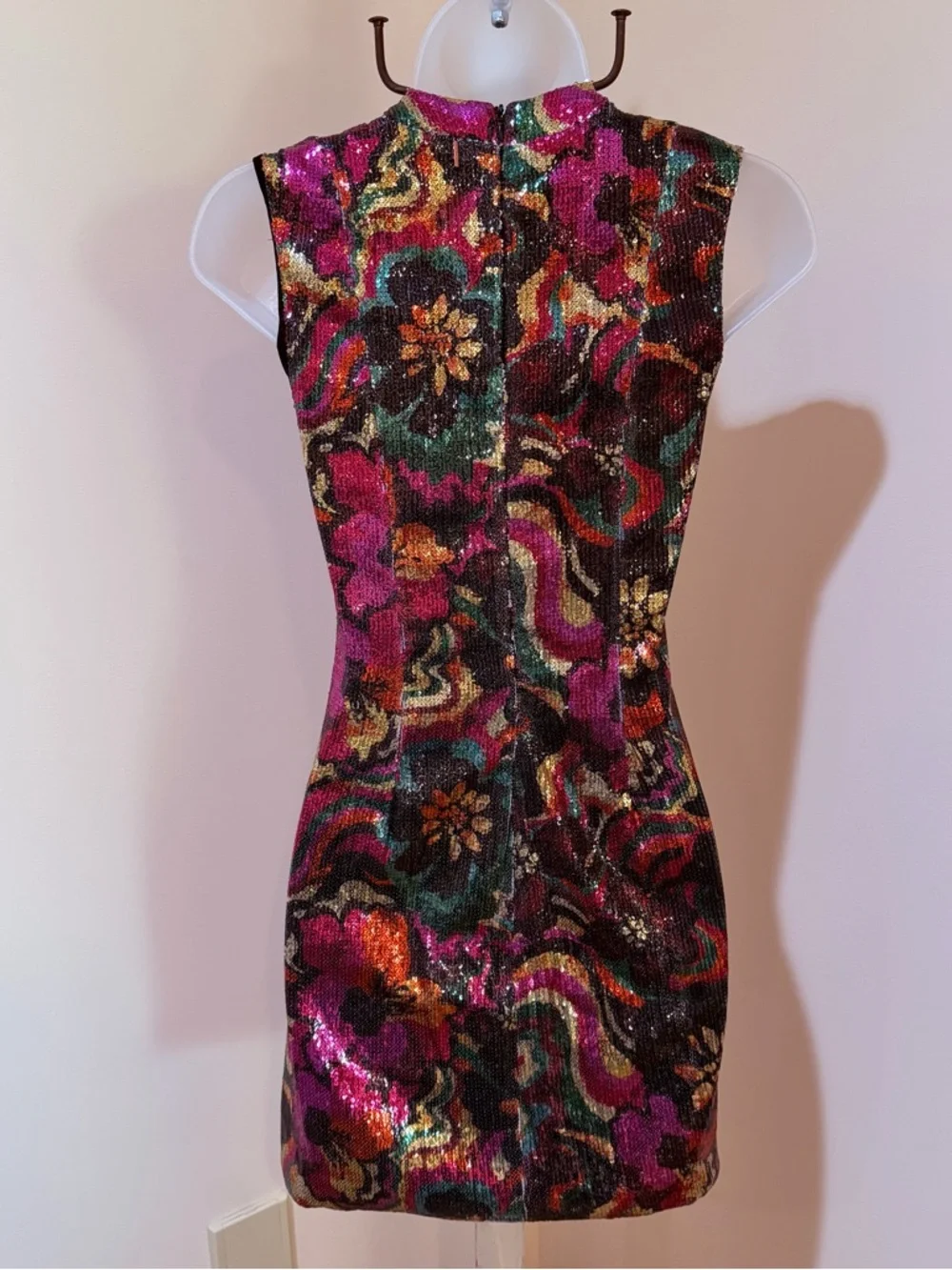 NEW MISA LOS ANGELES NAKIA FLORA GROOVE SEQUIN MINI DRESS SIZE XXS - Picture 15 of 15